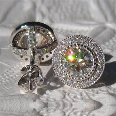 Huitan Delicate Small Round Stud Earrings Women Fashion Jewelry
