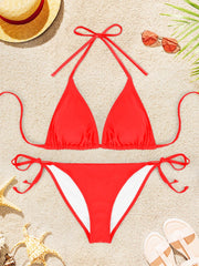 Bikini Swimsuit For Women Solid Color Swimwear Beachwear