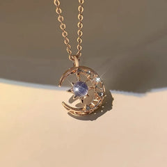 LATS Star Moon Pendant Necklaces for Women Simple Clavicle Chain