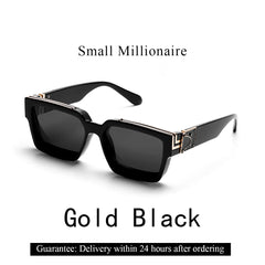 Ruiao Retro Black Millionaire Shades Luxury Sunglasses Man Women