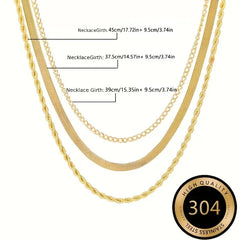 Stainless Steel High-Quality Minimalist Light Luxury Three-Layer Necklace