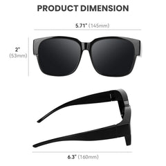 Polarized Fit Over Sunglasses for Men Women Oversized Square UV400