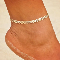 Modyle New Fashion Bohemian Simulated Pearl Chain Wedding Anklet