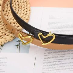 1pcs Women's Belt Fashionable Heart-Shaped Buckle Ladies Belt