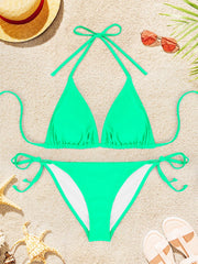 Bikini Swimsuit For Women Solid Color Swimwear Beachwear