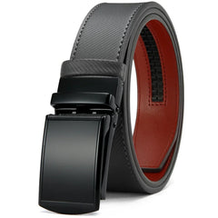 Mens Belt Automatic Genuine Leather Luxury Belt of Men Black