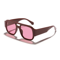 Retro Sunglasses New Y2K Double Bridge Oversized Sun Glasses for Women