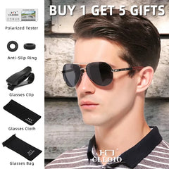 CLLOIO Men Classic Aluminum Polarized Sunglasses Women Glasses