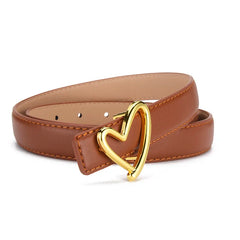 1pcs Women's Belt Fashionable Heart-Shaped Buckle Ladies Belt
