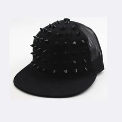 Men and Women's Rivet Flat Hat Punk Rock Hip Hop Stud Baseball Caps