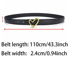 1pcs Women's Belt Fashionable Heart-Shaped Buckle Ladies Belt