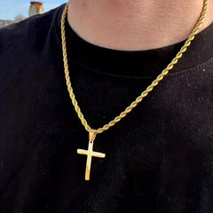 Vintage Cross Necklace for Men Women Stainless Steel Pendant
