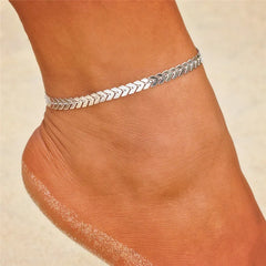 Modyle New Fashion Bohemian Simulated Pearl Chain Wedding Anklet