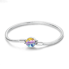 925 Sterling Silver Bracelets 17-20CM Original Golden Bracelet Jewelry