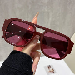Retro Sunglasses New Y2K Double Bridge Oversized Sun Glasses for Women