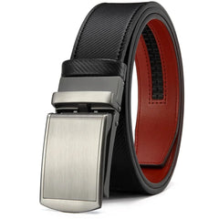 Mens Belt Automatic Genuine Leather Luxury Belt of Men Black