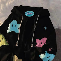 Y2K Oversized Coat Men's Personality Print Women's Hoodie Fashion