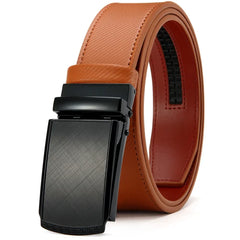 Mens Belt Automatic Genuine Leather Luxury Belt of Men Black