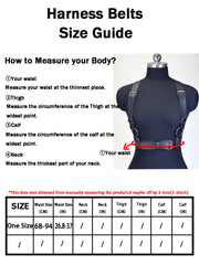 Women Fashion PU Leather Harness Waist Belt Punk Studded Gothic Clothing