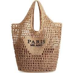 Straw Beach Bags for Women - Women Beach Handmade Woven Tote Bag