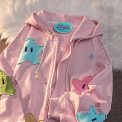 Y2K Oversized Coat Men's Personality Print Women's Hoodie Fashion
