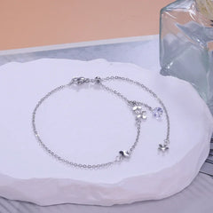 Silver Color Mosubi Zircon Anklet For Women Girl Simplicity Jewelry