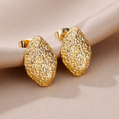 Stainless Steel Earrings for Women Leaf Shape Gold Plated Earring
