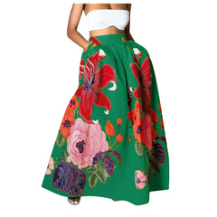 Bohemian Women Long Skirt Large Swing High Waist  A-Line Skirt