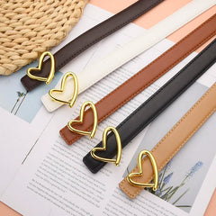 1pcs Women's Belt Fashionable Heart-Shaped Buckle Ladies Belt