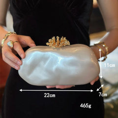 Shoulder Bag For Women Acrylic Alloy Flower Shell Bag Ladies Fashion