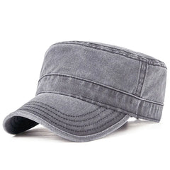 Fashion Washed Cotton Flat Top Cap Adjustable Outdoor Sun Caps