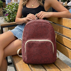 Gothic Skull Allover Print Women Fashion Backpack Corduroy Multi-pocket  Bag