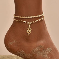 Modyle New Fashion Bohemian Simulated Pearl Chain Wedding Anklet