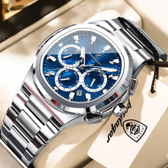 POEDAGAR Male Chronograph Waterproof Luminous Luxury Men Watch
