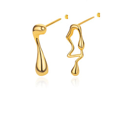Fashion Asymmetric Piercing Earrings for Women Stainless Steel Earrings
