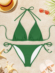 Bikini Swimsuit For Women Solid Color Swimwear Beachwear