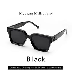 Ruiao Retro Black Millionaire Shades Luxury Sunglasses Man Women