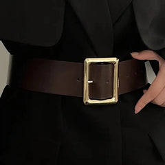 New Vintage Large Buckle Fashionable Women's Wide Dress Women's Belt