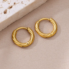 Vintage Stainless Steel Earrings Women Minimalist Gold Color Earring
