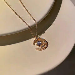 LATS Star Moon Pendant Necklaces for Women Simple Clavicle Chain