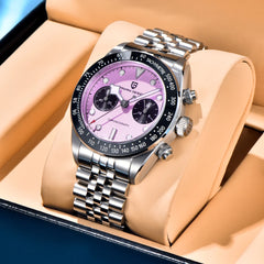 PAGANI DESIGN Men Watches New Pink  Fashion Luxury Watch For Men