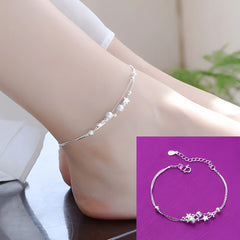 Silver Color Mosubi Zircon Anklet For Women Girl Simplicity Jewelry