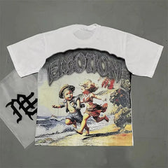 2026 new Street mixed fashion angel print short-sleeved T-shirt