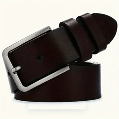 Men's Synthetic Leather Belt with Vintage Square Alloy Buckle Vintage Belts