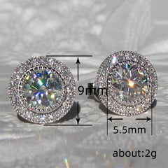 Huitan Delicate Small Round Stud Earrings Women Fashion Jewelry