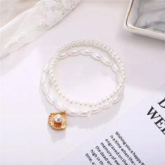Modyle New Fashion Bohemian Simulated Pearl Chain Wedding Anklet