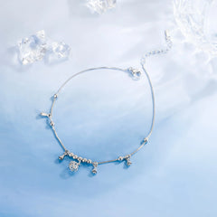 Silver Color Mosubi Zircon Anklet For Women Girl Simplicity Jewelry