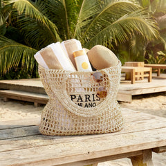 Straw Beach Bags for Women - Women Beach Handmade Woven Tote Bag