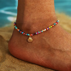 LETAPI Punk Vintage Silver Color Starfish Pendant Anklets for Women