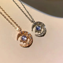 LATS Star Moon Pendant Necklaces for Women Simple Clavicle Chain